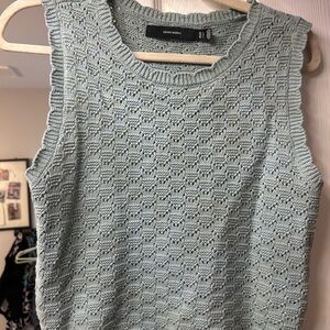 Vero Moda Textured Knit Tank Top in Light green